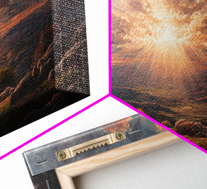 Empty Tomb Sunrise Framed Canvas Print, Christian Wall Art, Resurrection Painting, Easter Decor, Inspirational Gift For Her