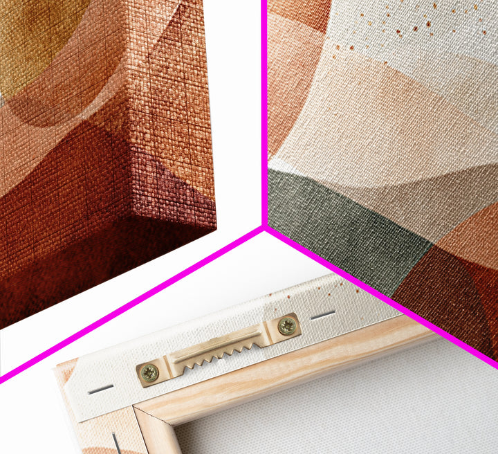 Earth Tone Geometric Abstract Wall Art, Terracotta Circles, Modern Canvas Print, Neutral Living Room Decor, Gallery Wall Art