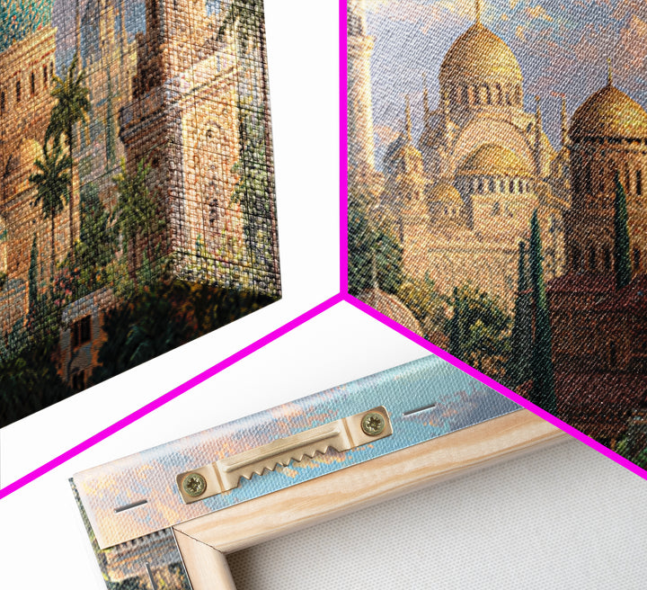 Ornate Mosque Domes And Minarets Canvas Print, Islamic Wall Art, Arabic Architecture, Ramadan Decor, Housewarming Gift, Eid Gift
