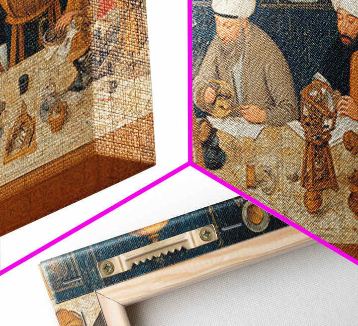 Golden Age Astronomers With Astrolabes Canvas Print, Islamic Wall Art, Historical Science Art, Arabic Decor, Office Wall Decor