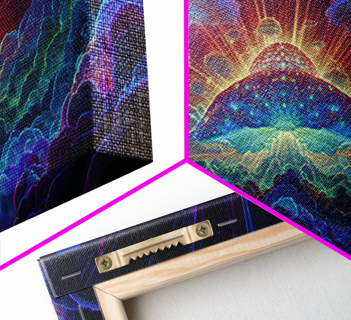 Colorful Psychedelic Abstract Art Painting Canvas Print Wall Art For Home Office Living Room Modern Contemporary Artwork Large Wall Art