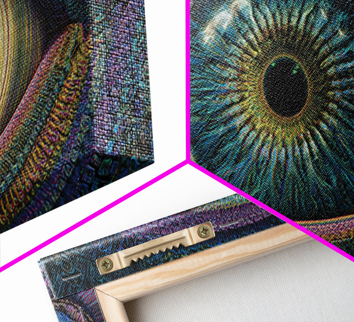 Intricate Abstract Eye Design Digital Art Print Colorful Unique Wall Art Canvas Print Modern Office Decor Gift
