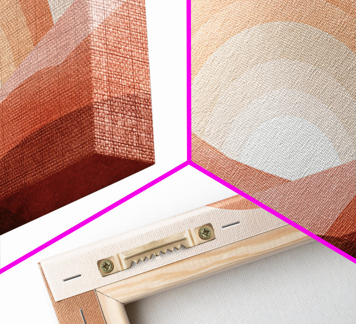 Terracotta Sunrise Over Abstract Desert Hills Wall Art, Boho Rainbow Landscape Print, Earth Tone Decor, Warm Minimalist Canvas