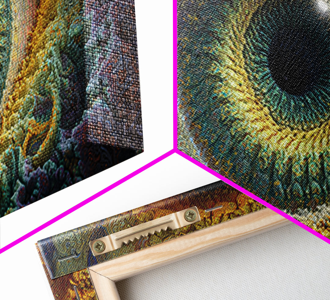 Intricate Digital Art Eye With Detailed Textures Colorful Abstract Wall Art Modern Wall Art Canvas Print For Contemporary Home