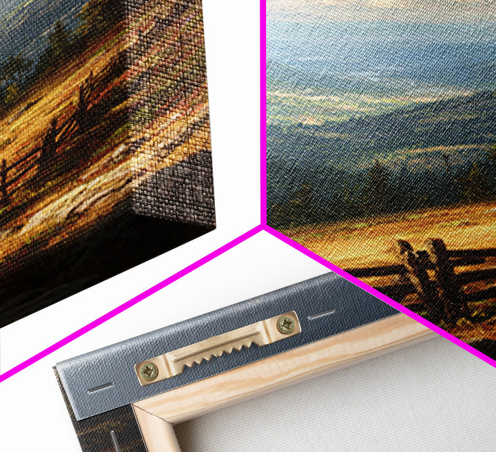 Tranquil Mountain Valley Scenic Landscape Oil Painting Print Wall Art For Living