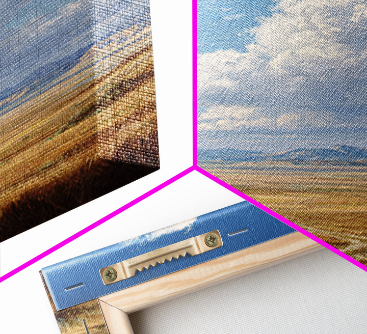 Majestic Mountain Valley Landscape Painting Original Art Large Wall Art Framed Canvas Print Natural Home Decor