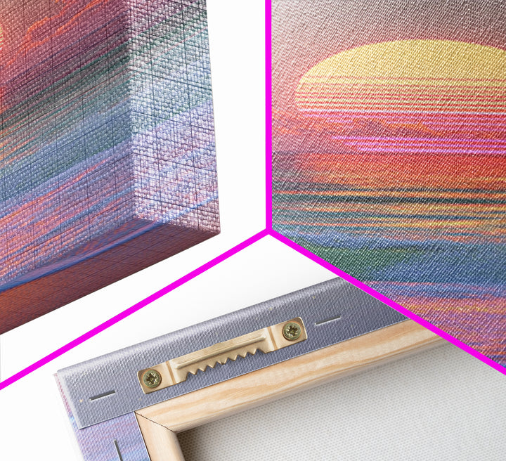 Sunset Miami Beach Retro Wave Wall Art Canvas Print Neon Cityscape Modern Home Decor