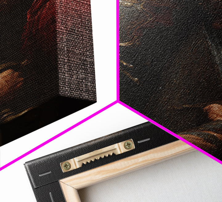 Roman Gladiator Face Off With Sword Wall Art, Intense Ancient Duel Canvas Print, Dark Masculine Office Decor, Gift For Him