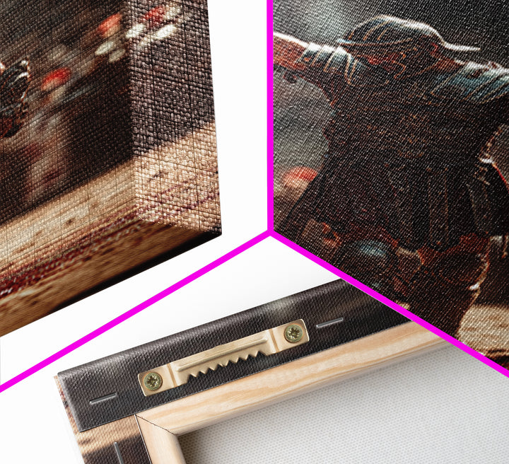 Triumphant Gladiator In Ancient Arena Wall Art, Roman Warrior Canvas Print, Masculine Office Decor, History Lover Gift For Him