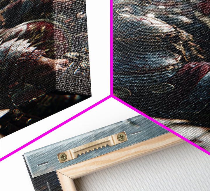 Roman Legion Battle Helmets, Ancient Warrior Wall Art, Historical Canvas Print, Masculine Office Decor, Gift For Him, Man Cave