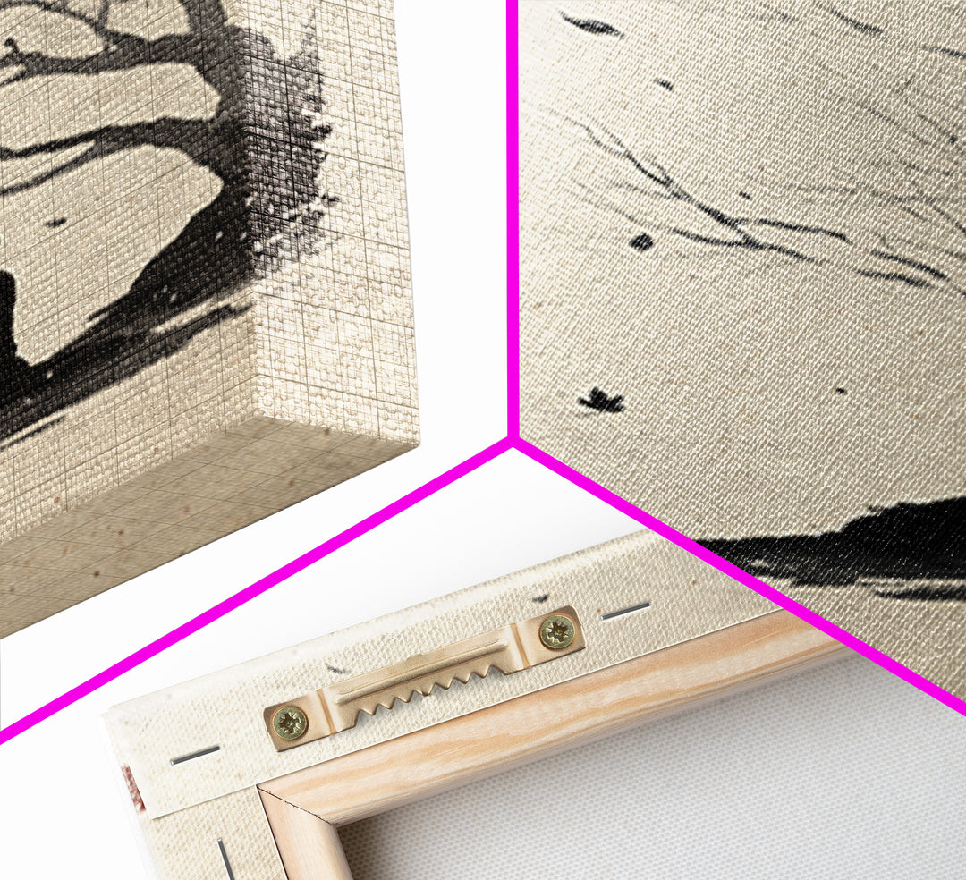 Zen Meditation Silhouette Ink Painting Wall Art Abstract Minimalist Oriental Canvas Print For Bedroom Decor And Yoga Room