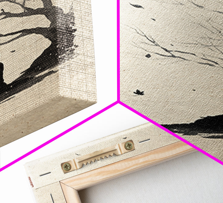 Zen Meditation Silhouette Ink Painting Wall Art Abstract Minimalist Oriental Canvas Print For Bedroom Decor And Yoga Room