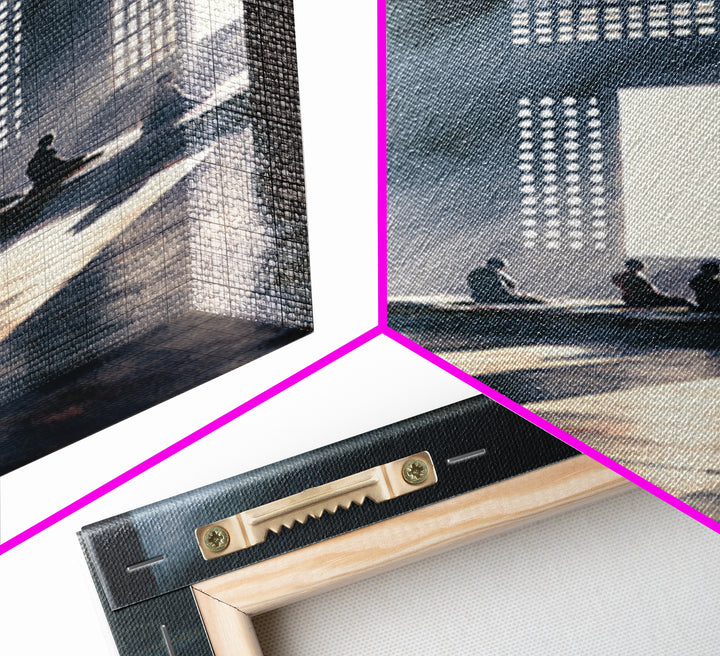 Minimalist Japanese Ink Calligraphy Painting Of Bamboo Elegant Black Brush Stroke Wall Art Print For Home Decor