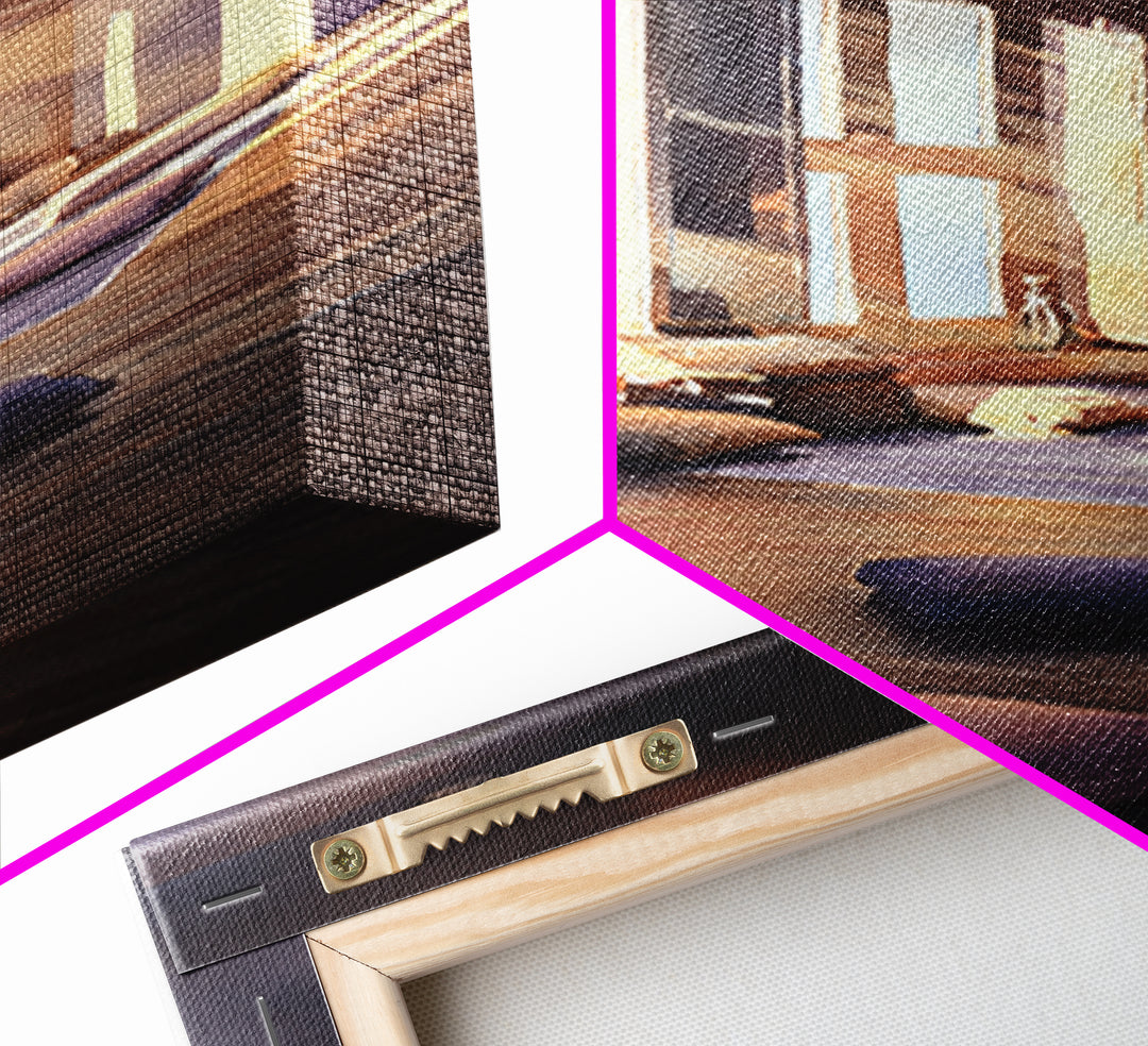 Decorative Abstract Mountain Art Painting With Textured Brushstrokes Framed Canvas Print Wall Art