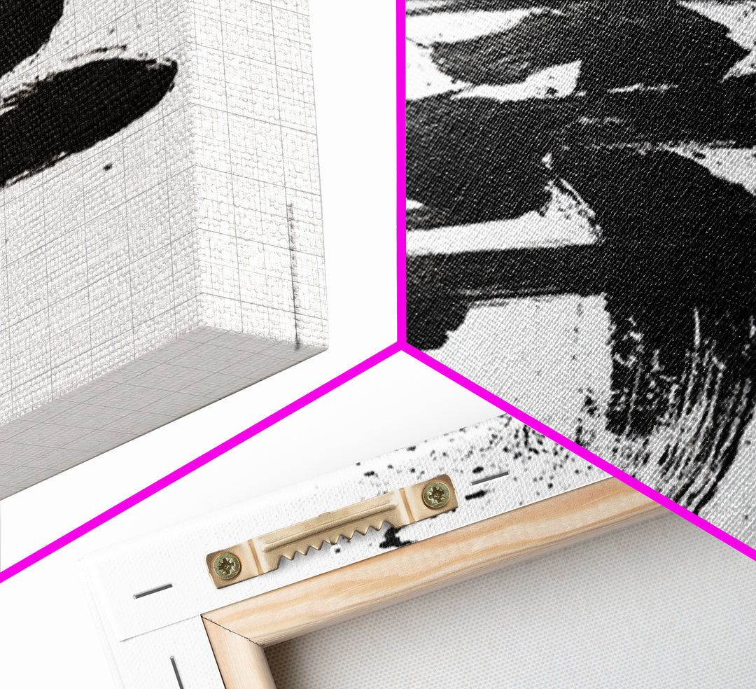 Bold Black Abstract Ink Art With Dynamic Brushstrokes Wall Art Modern Contemporary Canvas Print For Home Decor