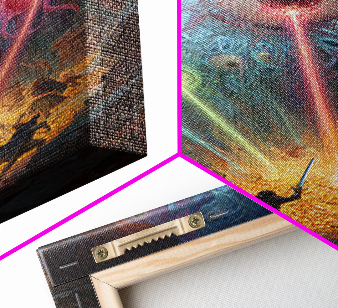 Floating Eye Monsters In Treasure Dungeon Wall Art Fantasy Canvas Print For Dnd Game Room Decor And Weird Gothic Office Art
