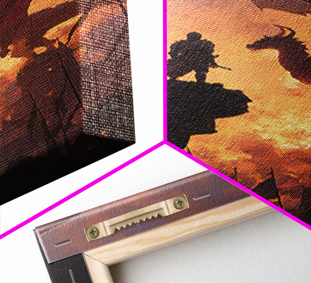 Knight Facing Red Dragon Wall Art, Epic Fantasy Canvas Print, Medieval Castle Decor, Dragon Artwork Gift For Him, Living Room Decor
