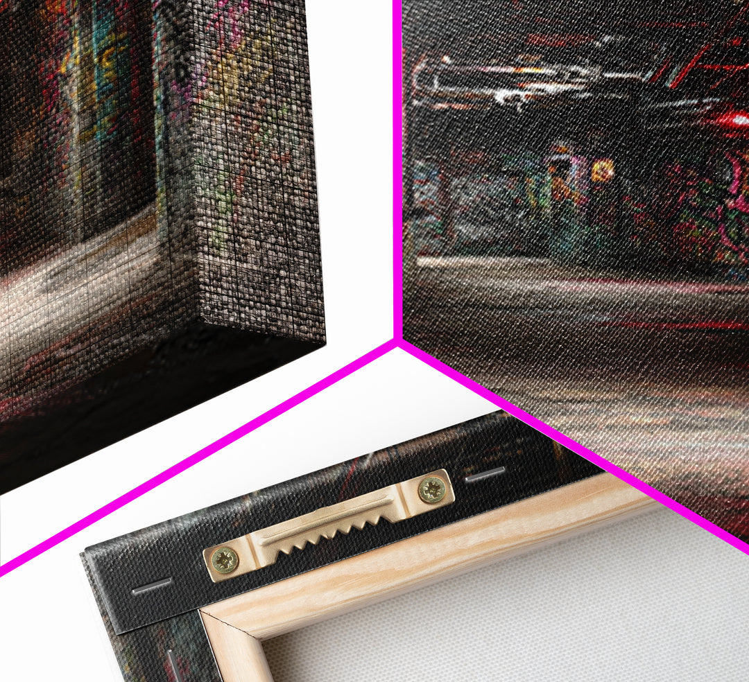 Dark Graffiti Tunnel Wall Art Urban Street Photography Print, Industrial Corridor Decor For Office Or Man Cave Gift Idea