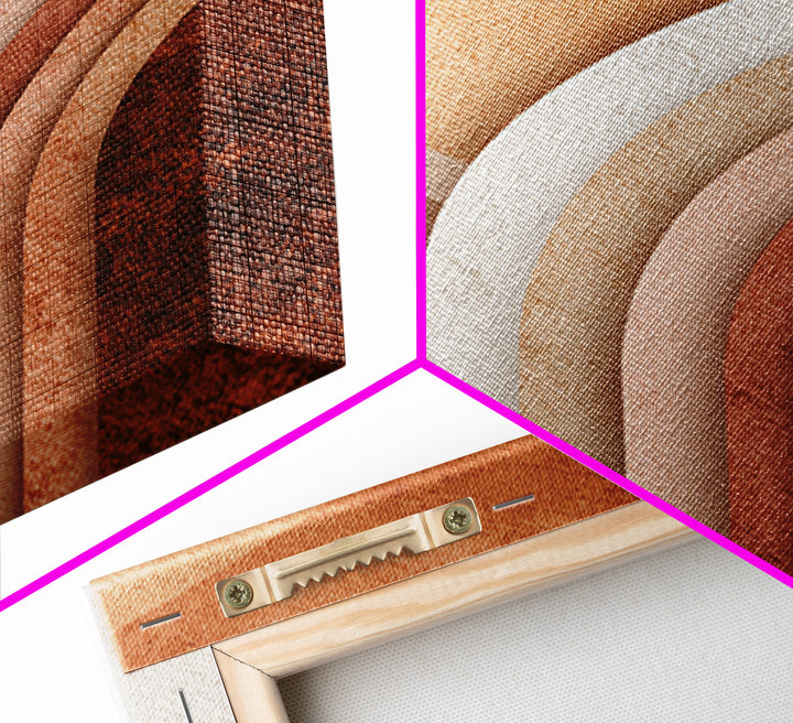 Terracotta Textured Arch Abstract Wall Art, Boho Geometric Canvas Print, Earth Tone Modern Home Decor, Living Room Bedroom Decor