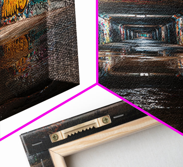 Urban Graffiti Tunnel Photography Wall Art Print Contemporary Art Modern Home Decor For Office And Loft
