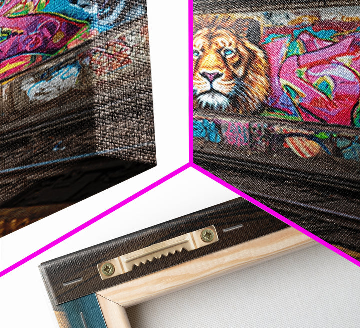 Abandoned Urban Ruins Graffiti Art Canvas Print Unique Wall Art For Industrial Home Decor And Loft Spaces
