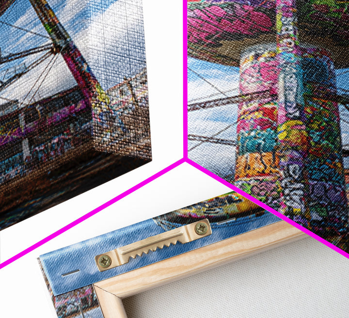 Vibrant Urban Graffiti Subway With Tiger Mural Photography Canvas Print Wall Art For Modern Home Or Urban Space Decor