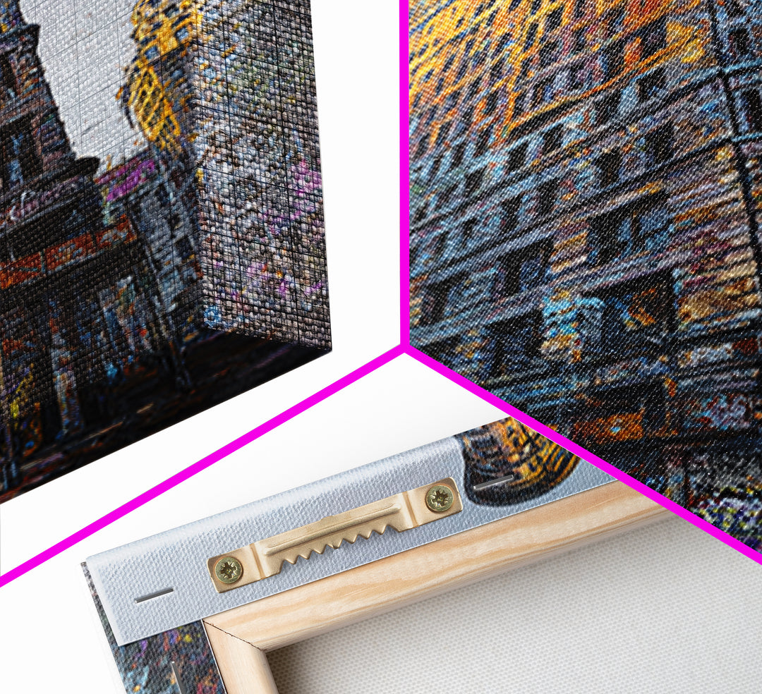 Urban Art Graffiti Building Wall Art Print Modern Cityscape Decor Framed Canvas Print