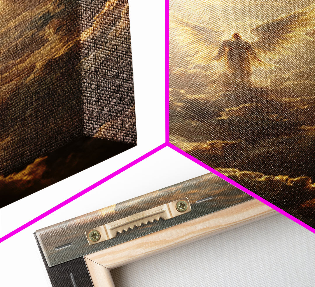 Dark Moody Battle Field Landscape With Cross And Sun Rays Painting Oil Art Print Wall Art For Rustic Home Or Office Decor