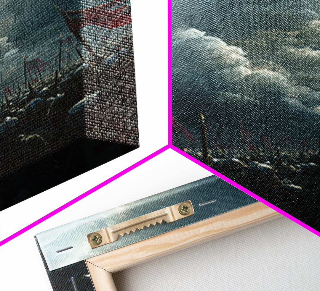 Epic Medieval Knights Battle Scene Dramatic Stormy Sky War Painting Wall Art Canvas Print