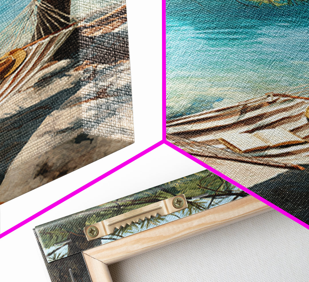 Tranquil Lakeside Hammock Scene Canvas Print, Relaxing Summer Vacation Wall Art, Cozy Home Decor Living Room Art