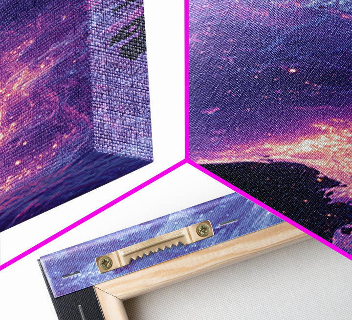 Abstract Futuristic Glowing Face Digital Art Canvas Print Modern Wall Art For Contemporary Home Decor