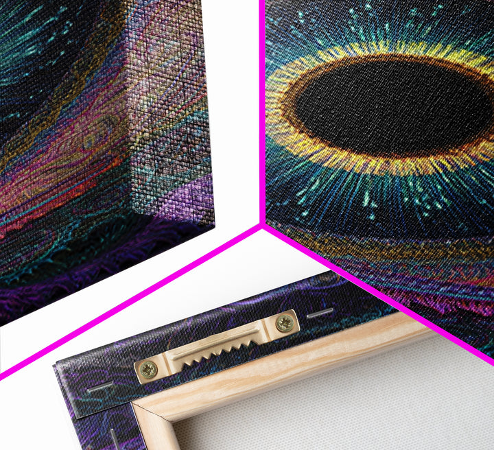 Mystical Cosmic Eye Wall Art, Psychedelic Iris Painting, Surreal Vision Canvas, Celestial Decor, Statement Artwork Gift Idea