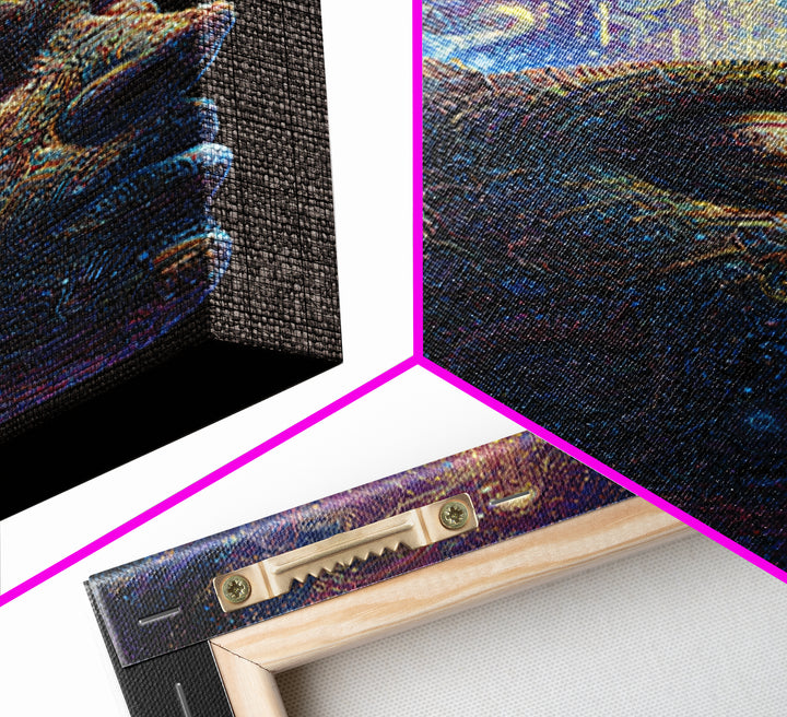 Cosmic Mind Portrait Framed Canvas Print, Psychedelic Space Wall Art, Visionary Consciousness Decor, Spiritual Gift For Him