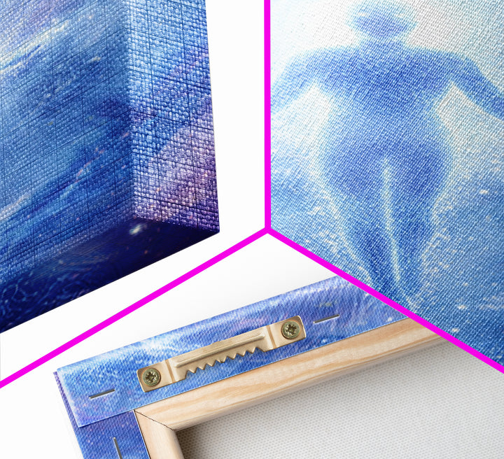 Ethereal Ascending Figure Amid Glowing Light Spiritual Art Print Contemporary Wall Art Canvas Print