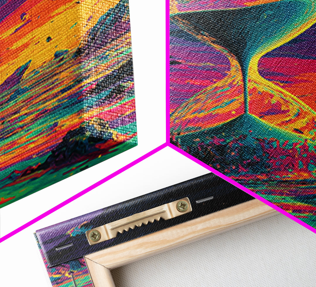 Cosmic Hourglass Alien Landscape Canvas Print, Sci Fi Wall Art, Surreal Space Poster, Futuristic Home Office Decor Gift For Him