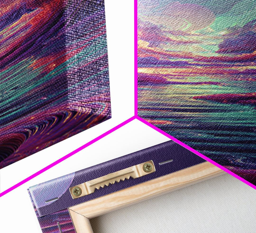 Iridescent Fantasy River Wall Art, Dreamy Alien Landscape Canvas, Colorful Nature Decor, Surreal Bedroom Art Print Gift Idea
