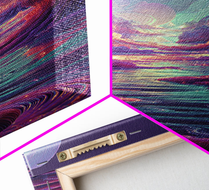 Iridescent Fantasy River Wall Art, Dreamy Alien Landscape Canvas, Colorful Nature Decor, Surreal Bedroom Art Print Gift Idea