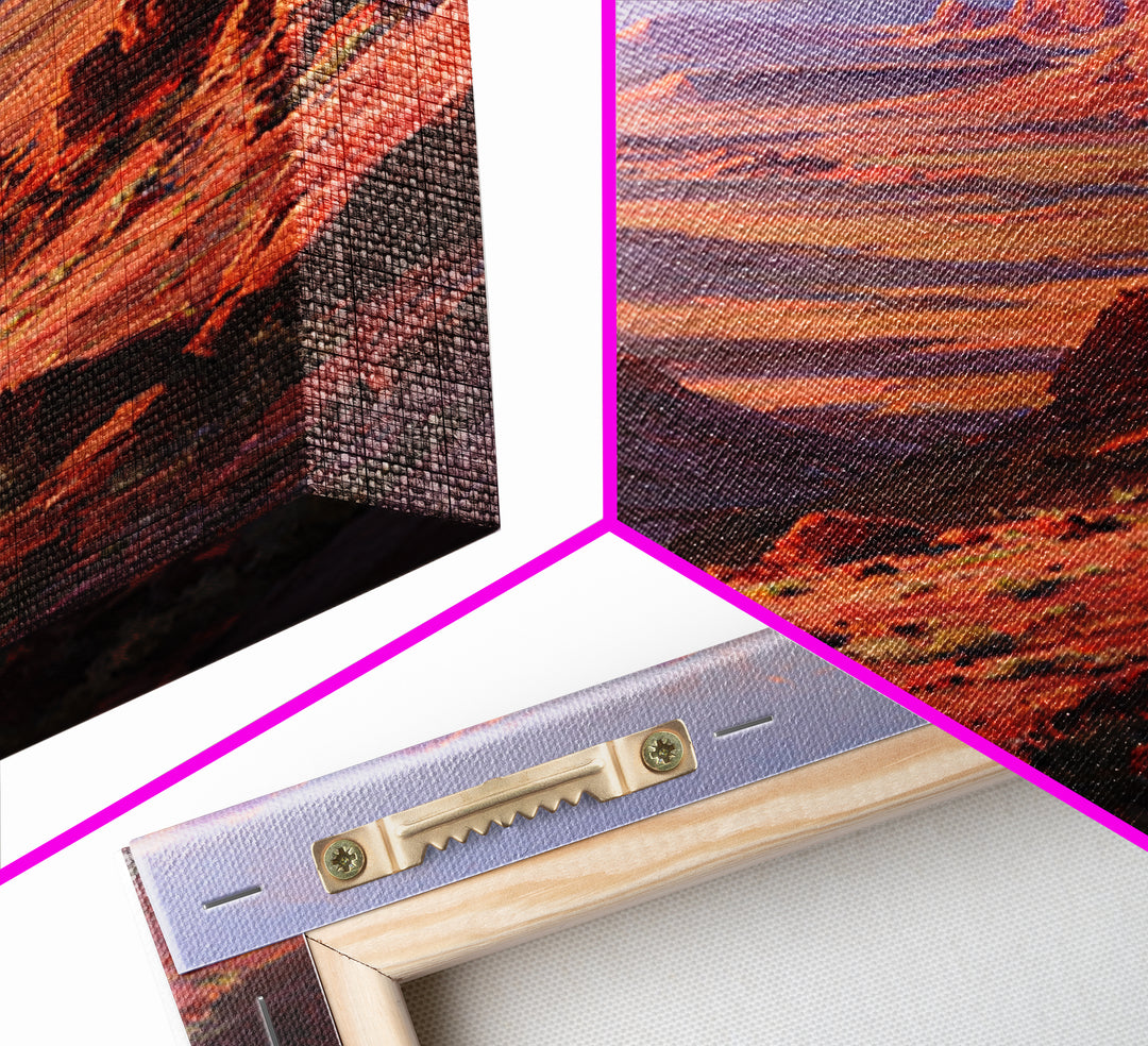 Grand Canyon Red Rock Landscape Painting Framed Canvas Print For Southwestern Wall Art And Rustic Home Decor