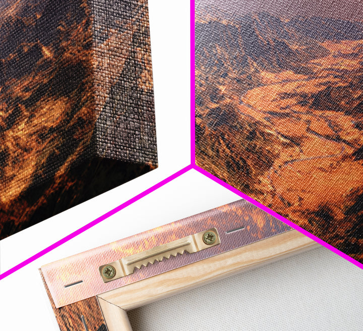 Golden Desert Valley Wall Art, Panoramic Mountain Landscape Canvas Print, Southwestern Home Decor, Large Above Sofa Art Print