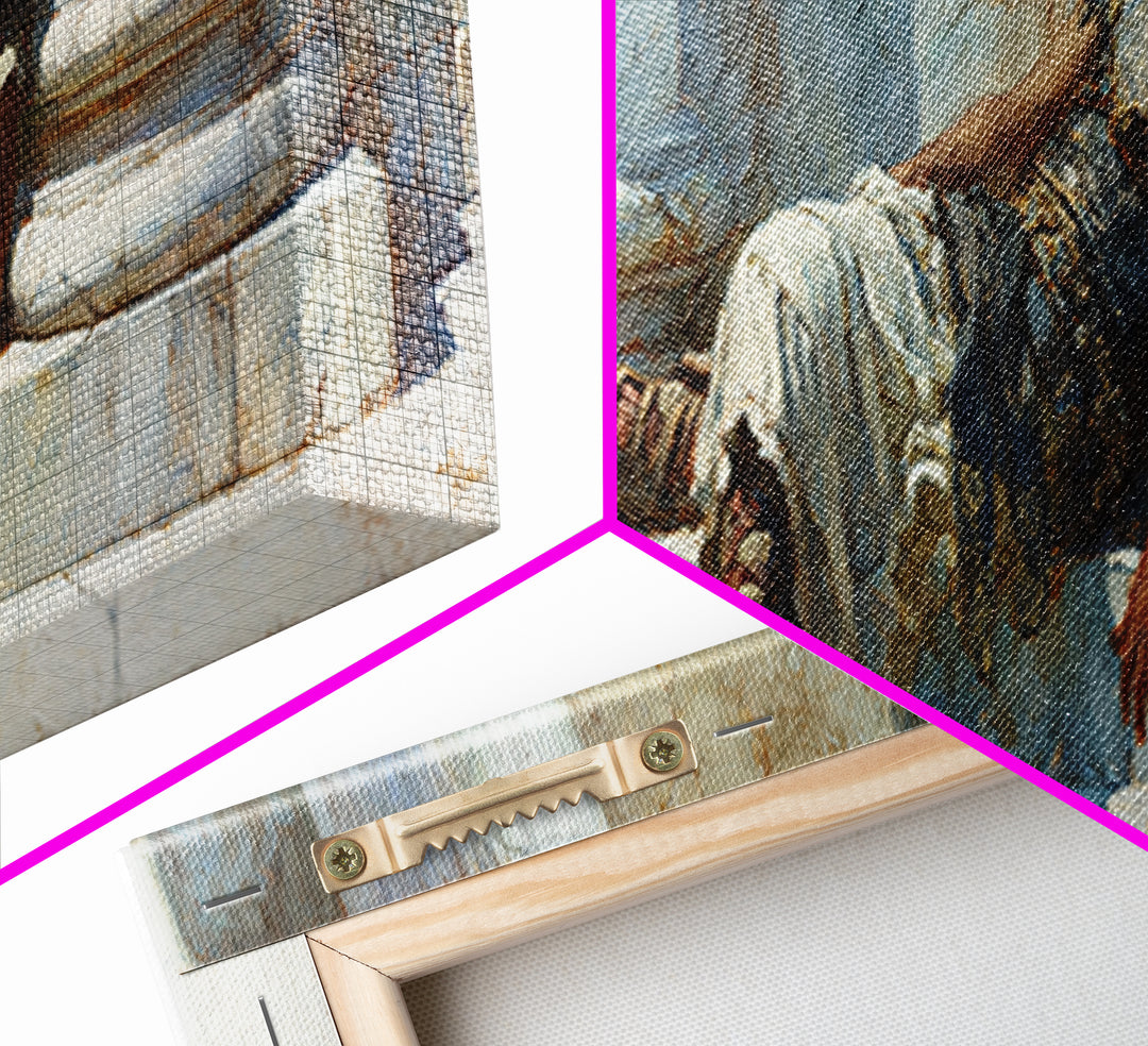 Resting Roman Soldier By Marble Columns Wall Art, Ancient Warrior Oil Painting Print, Classical History Decor, Housewarming Gift