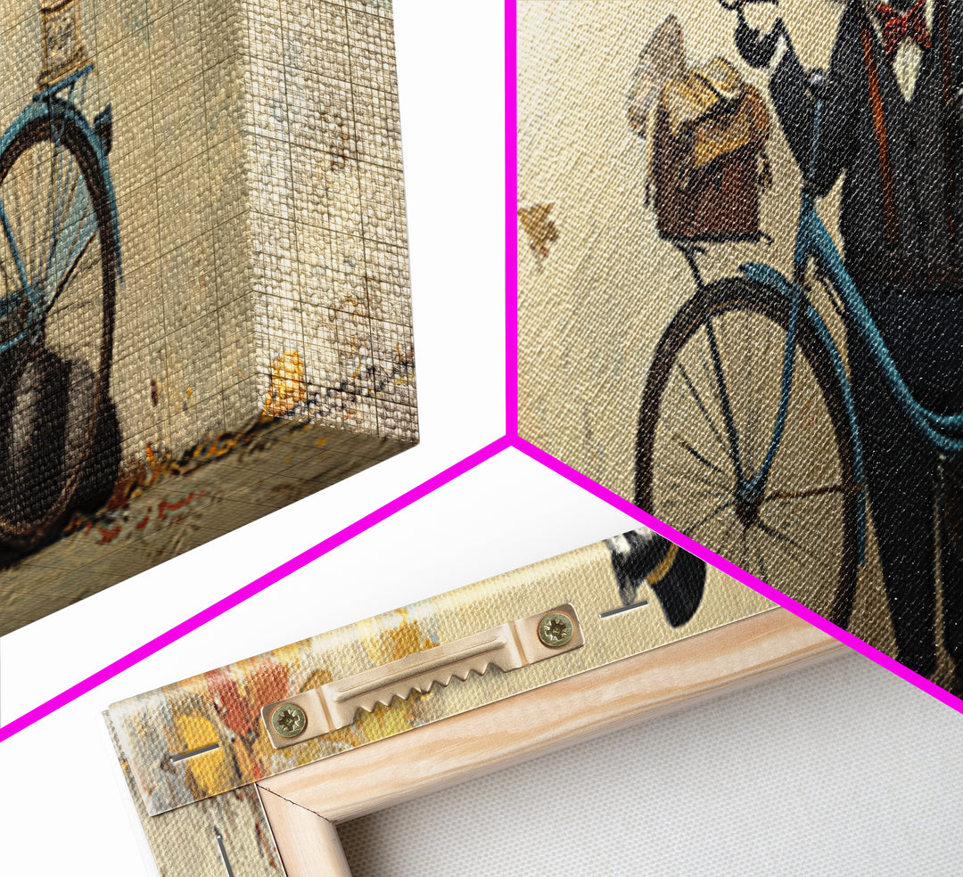 Dapper Raccoon With Bicycle Canvas Print, Whimsical Woodland Animal Wall Art, Autumn Nursery Decor, Cute Kids Room Gift For Her