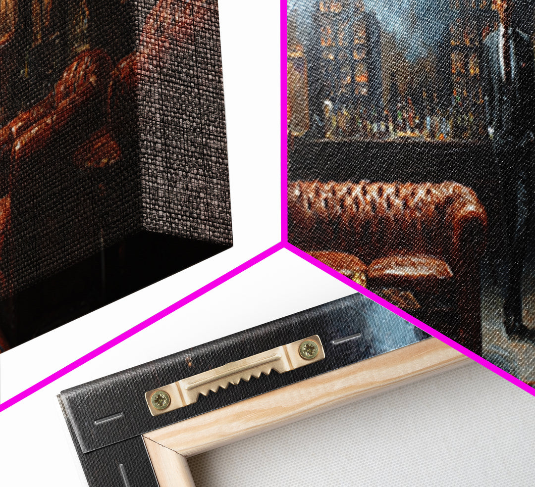 Smoky Gentleman In Leather Lounge Wall Art, Speakeasy Home Bar Canvas Print, Moody Masculine Living Room Decor Gift For Him