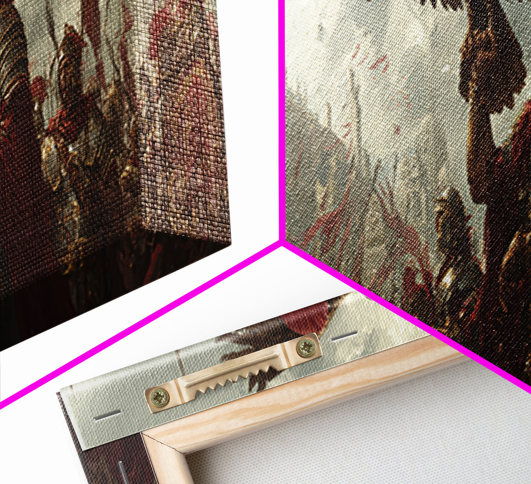 Roman General With Eagle Standard Framed Canvas Print, Ancient Legion Wall Art, Historical Battle Decor, Gift For Him, Office Poster