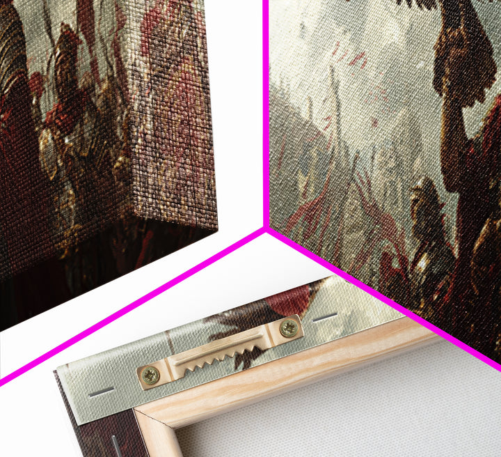 Roman General With Eagle Standard Framed Canvas Print, Ancient Legion Wall Art, Historical Battle Decor, Gift For Him, Office Poster