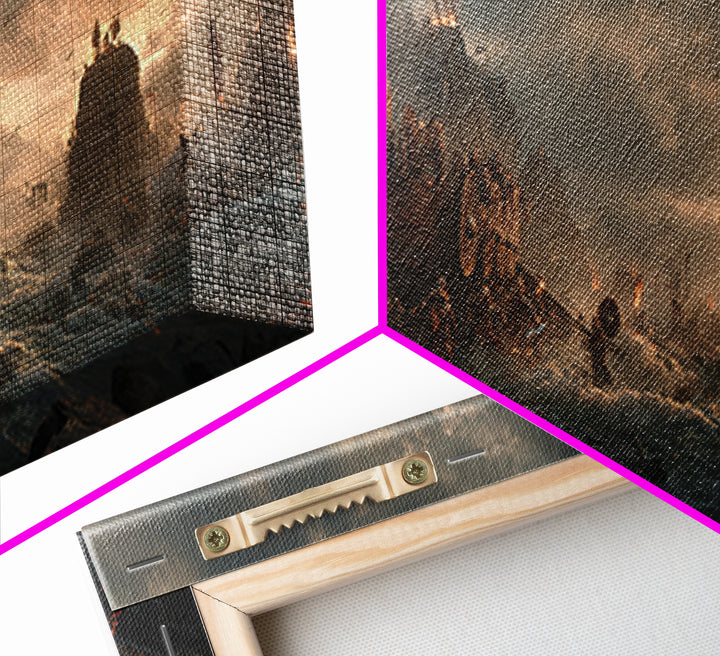 Viking Longship Landing On Stormy Shore Wall Art, Norse Battle Seascape, Dark Fantasy Decor, Dramatic Nautical Canvas Print