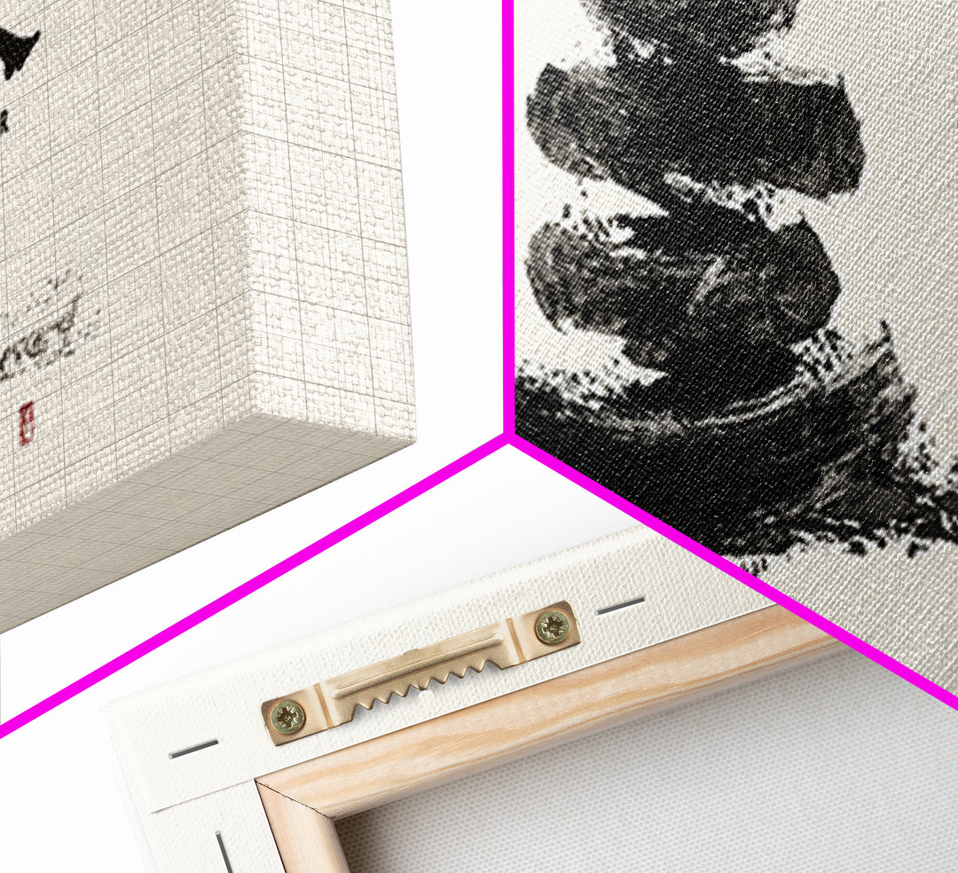 Zen Ink Stacked Stones Wall Art, Minimalist Japanese Meditation Decor, Black And White Spa Art Print, Calm Spa Home Decor