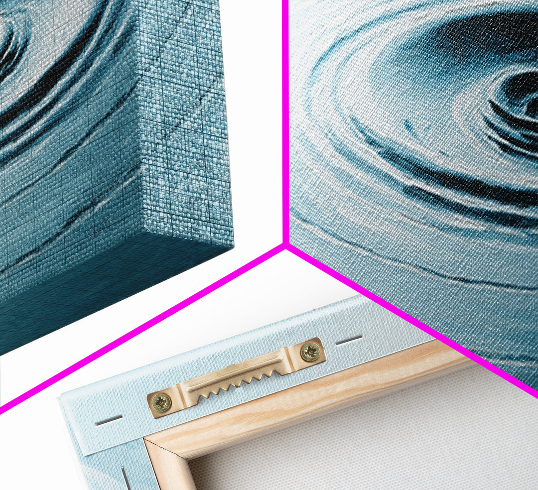 Zen Water Ripple Wall Art, Minimalist Blue Droplet Canvas Print, Calming Spa Decor, Meditation Room Art, Bathroom Wall Decor