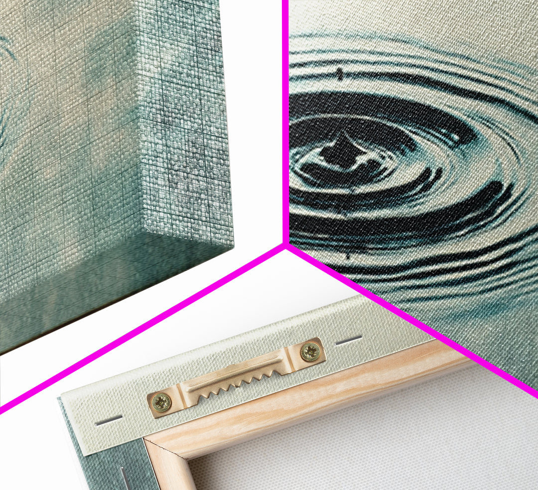 Minimal Water Ripple Wall Art, Zen Water Drop Canvas Print, Calming Bathroom Decor, Spa Office Neutral Art Print, Mindfulness Gift