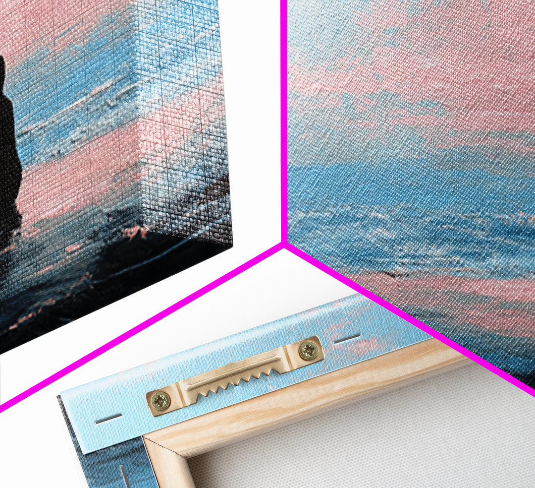 Peaceful Ocean Meditation Wall Art, Pastel Seascape Canvas Print, Zen Spa Decor For Bedroom And Yoga Room Calming Home Decor