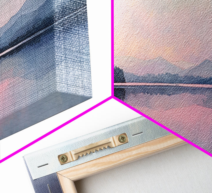 Misty Pastel Lake And Mountains Wall Art, Calming Landscape Print, Minimalist Wall Art, Blue Bedroom Art, Serene Japandi Decor